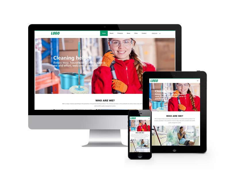 清潔用品類外貿網站pbootcms模板(自適應手機端)