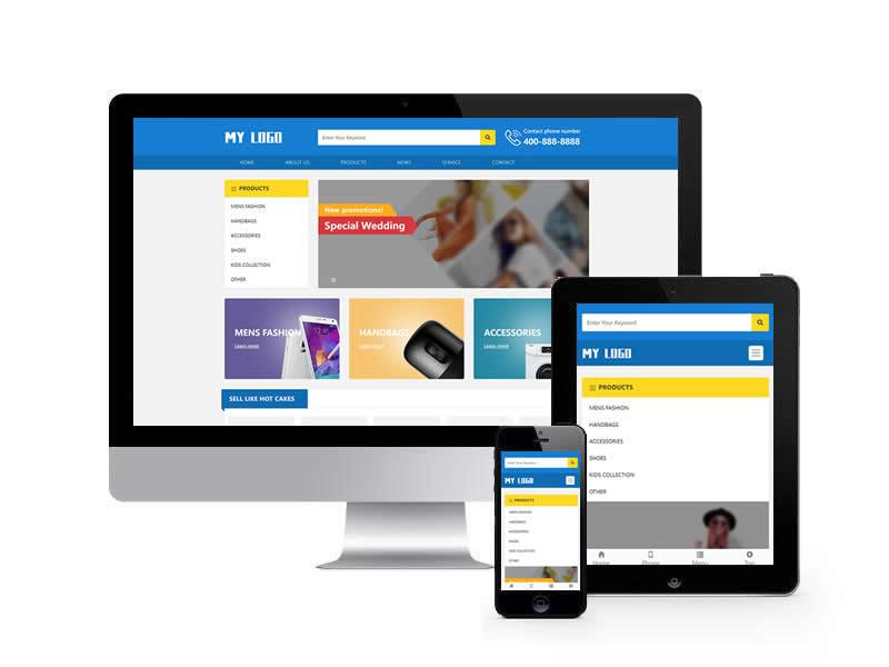 英文外貿通用類網站pbootcms模板(自適應手機端)